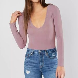 ʕ·ᴥ·ʔ Free People Purple long-sleeve One piece bodysuit.